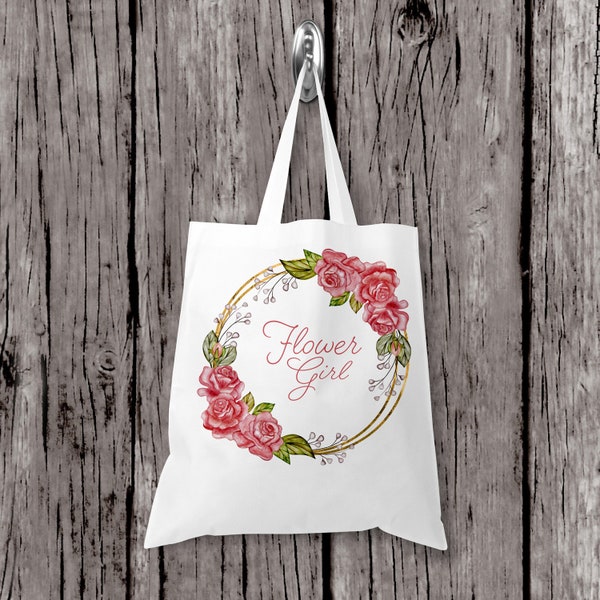 Flower Girl Tote Bag, Flower Girl Gift, Gift for Flower Girl Design 4