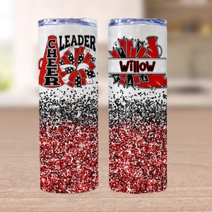 Cheer Tumbler, Cheerleader Tumbler, Cheerleader Gift, Cheer Team Gift, Cheerleader Water bottle, Design 155