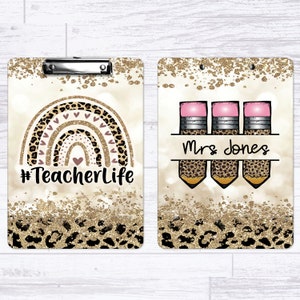 Personalized Teacher Clipboard, Teacher Gift, Clip Board Design 71