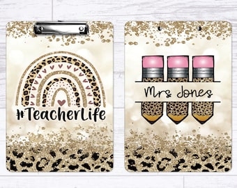 Personalized Teacher Clipboard, Teacher Gift, Clip Board Design 71