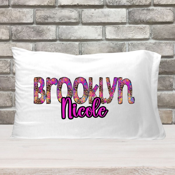 Personalized Kids Pillow Case, Girls Personalized Pillowcase, Girls Christmas Gift, Girls Easter Gift, Birthday gift for Girls, Design 3