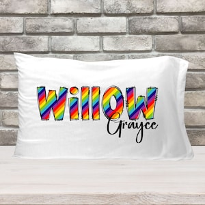 Personalized Kids Pillow Case, Girls Personalized Pillowcase, Girls Christmas Gift, Girls Easter Gift, Birthday gift for Girls, Design 5