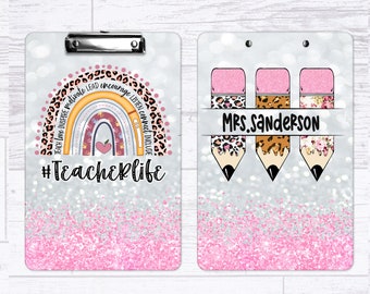 Personalized Teacher Clipboard, Teacher Gift, Clip Board Design 60