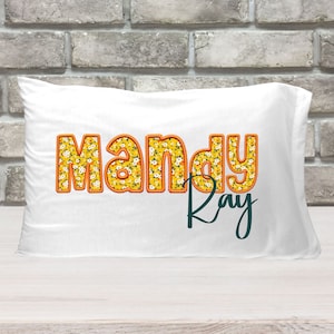 Personalized Pillow Case, Girls Floral Personalized Pillowcase, Girls Christmas Gift, Girls Easter Gift, Birthday gift for Girls, Design 7