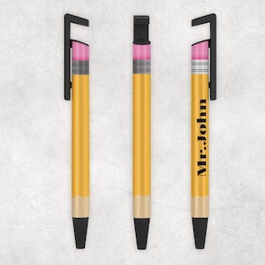 Teacher Pens, Teacher Gift, Personalized Teacher Gift, Gift for her and him, Pencil Pen Design 7