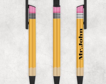 Teacher Pens, Teacher Gift, Personalized Teacher Gift, Gift for her and him, Pencil Pen Design 7