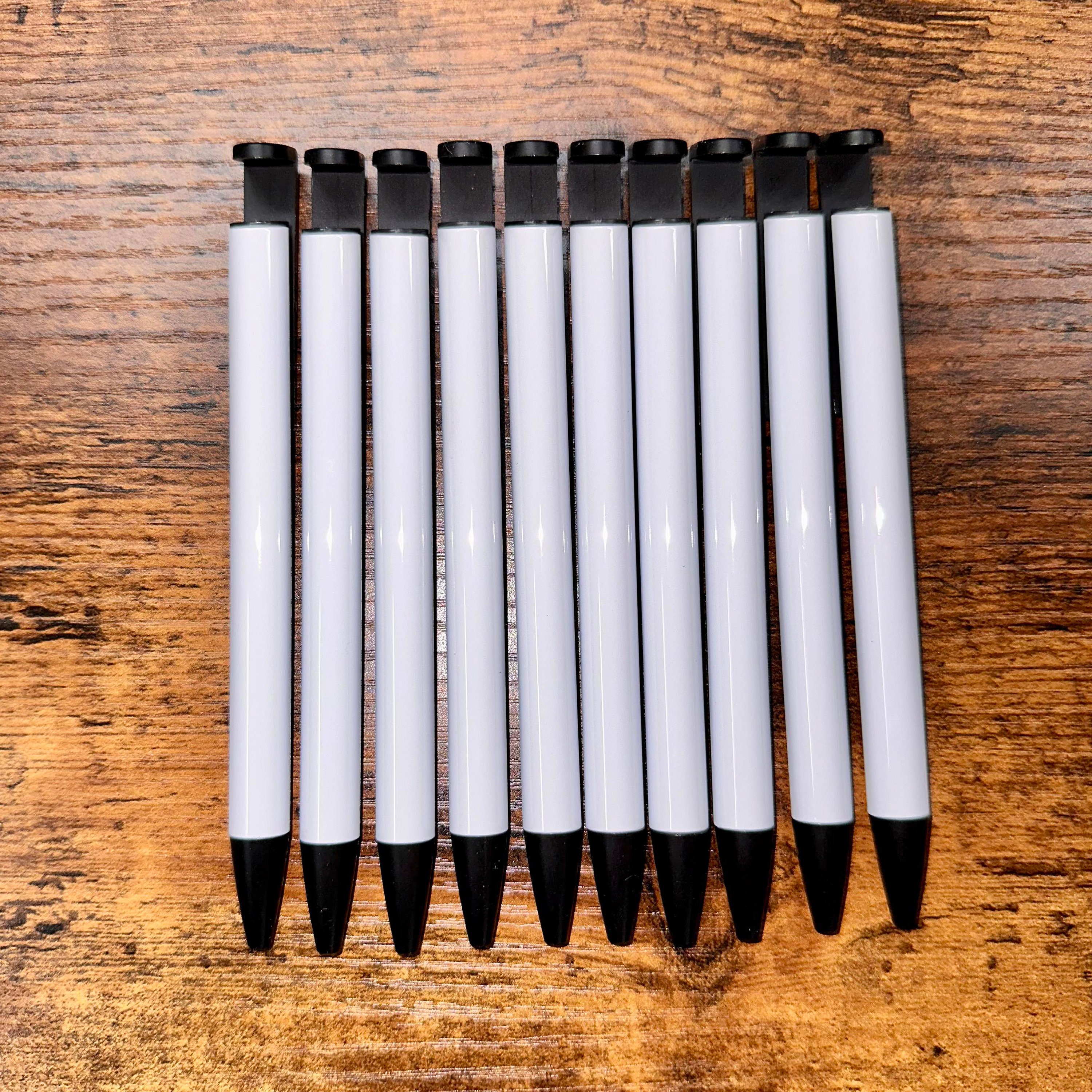 Yexiya Sublimation Pens Blank Heat Transfer Pen Sublimation Ballpoint Pen  with Shrink Wrap White Aluminum Customized Clip Pen School Supplies for