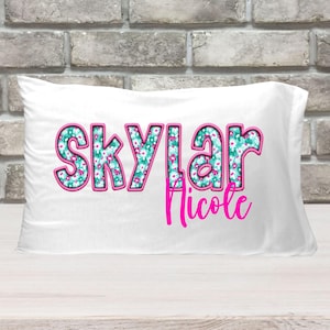 Personalized Kids Pillow Case, Girls Personalized Pillowcase, Girls Christmas Gift, Girls Easter Gift, Birthday gift for Girls, Design 11