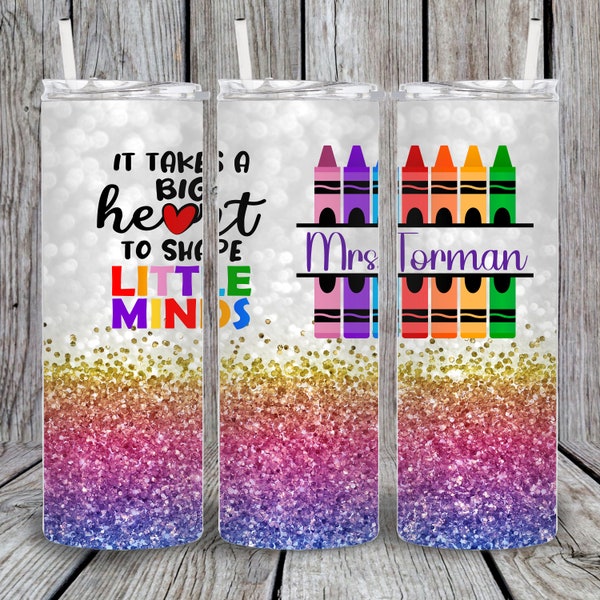 Teacher Tumbler, Crayon Tumbler, Teacher Gift, Back to school Design 28