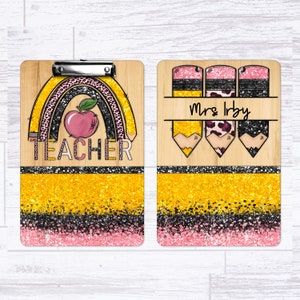 Personalized Teacher Clipboard, Teacher Gift, Clip Board Design 59