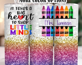 School Teacher Tumbler, Crayon Tumbler, Appreciation Gift, Personalized Teacher Gift