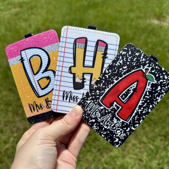 Teacher ID Badge, Custom ID Badge, Teacher Gift, ID Badge Holder, Meet The Teacher Gift, Back to School, Personalized Badge Holder