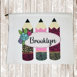 Personalized Pencil Pouch, Kids School Supply, Pencil Pouch, Back to school Design 5