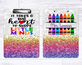 Personalized Teacher Clipboard, Teacher Gift, Clip Board Design 28