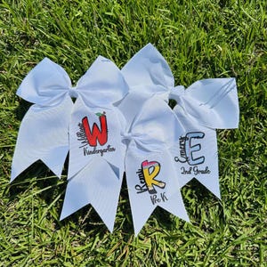 Personalized Back to School Hair Bow, Pencil Hair Bow, Kindergarten, School Bow, Hair Bow for School, School Gift, Back to School Gift