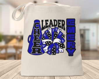 Cheer Bag, Cheerleader Tote Bag, Personalized Cheer Bag, Custom Cheer Tote Bag, Cheerleader Gift, Cheer Team Gift, Design 1
