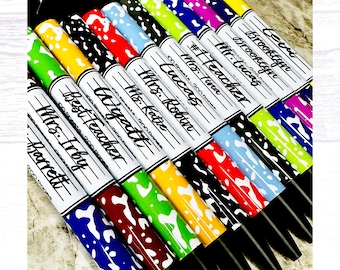 First Day of School Teacher Gift, Composition Book Pens, Personalized Pens, Composition Pens, Teacher Pens