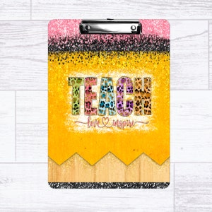 Personalized Teacher Clipboard, Teacher Gift, Clip Board Design 61