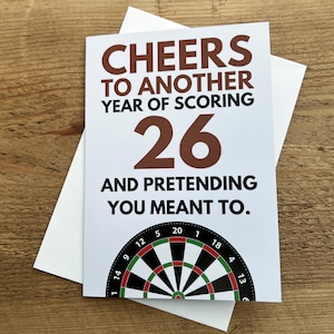 Darts Themed Birthday Card - Professional 26 Hitter Darts Card