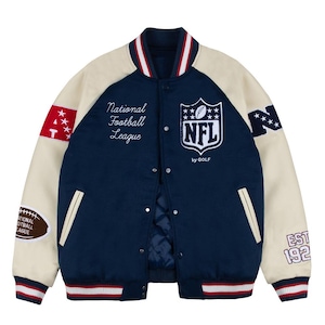 Genuine NFL Varsity Jacket Vintage Style National Football League Letterman Bomber EST 1920 Retro USA Sports Fan Gift