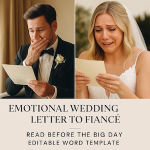 Lettre de mariage émouvante (ES + EN) - Modèle DOCX modifiable pour couples - Lettre de mariage au fiancé - Modèle Word