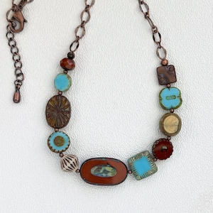Terra Czech Glass Bead Chain Necklace