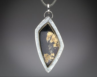 Magnetite Jade with 24K Gold Plate Pendant