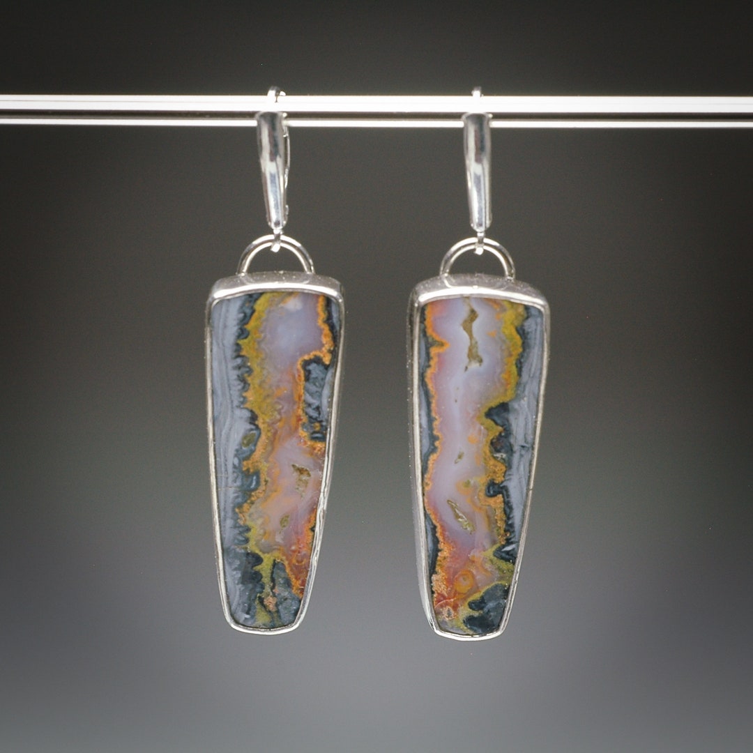 Flow Jasper Lava Flow Jasper Earrings - Etsy