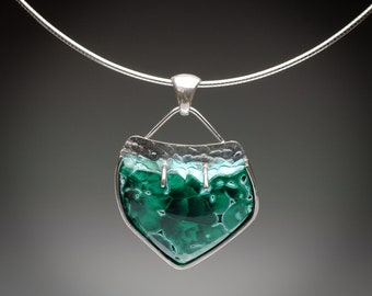 Chatoyant Malachite Pendant