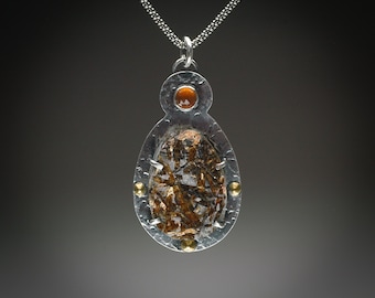 Astrophyllite and Citrine Pendant