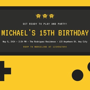 Retro Arcade Invitation