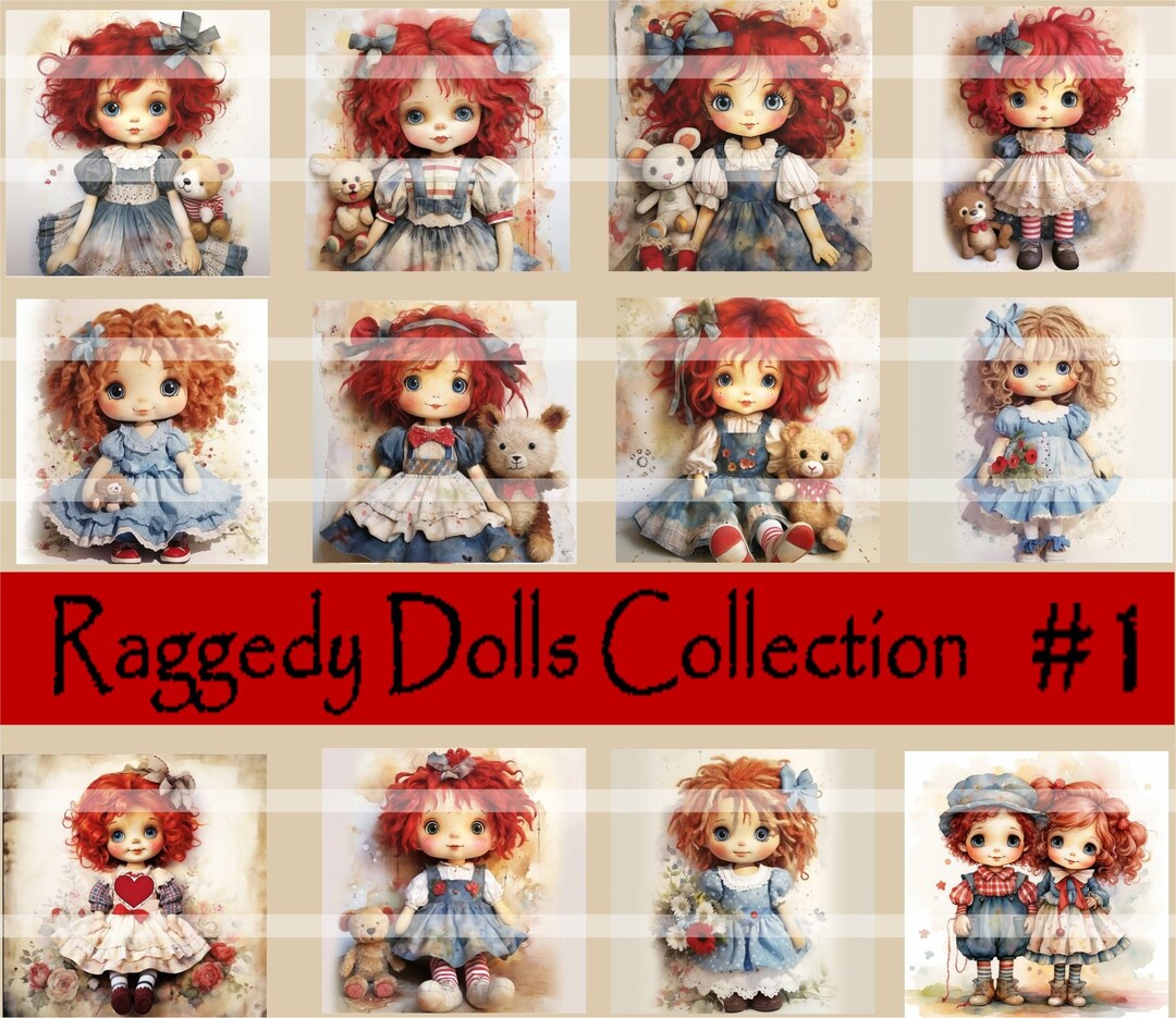 Rag Doll Collections 13 Dolls 3 Teddy Bears Plus Tags For Ephemera Rag Doll Collections 13 Dolls 3 Teddy Bears Plus Tags For Ephemera