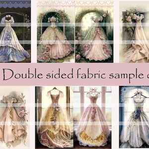 Double sided fabric sample cards -junk journal, pages, tags, cards, digital download