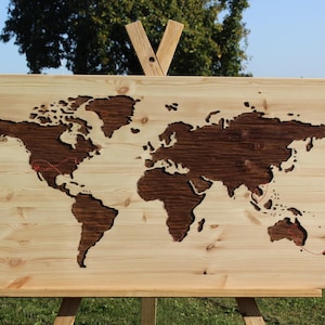 Mapa del mundo de madera: único y personal, con o sin ruta de viaje