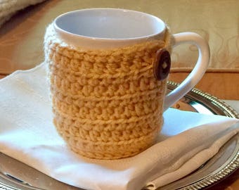 Coffee cup cozy, Crochet coffee and tea mug cozy