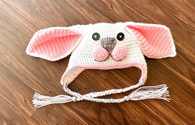 Bunny Hat Rabbit Hat Animal Hat Easter Hat Floppy Ear Bunny Hat Baby to Adult Bunny Hat Crochet Bunny Hat Ava Girl Designs image 8