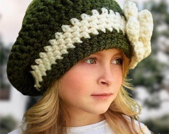 Chunky Slouchy Hat - Winter Hat - Women's Winter Hat - Girl's Winter Hat - Gift Ideas For  Girls Women - Christmas Gifts - Flower Hat