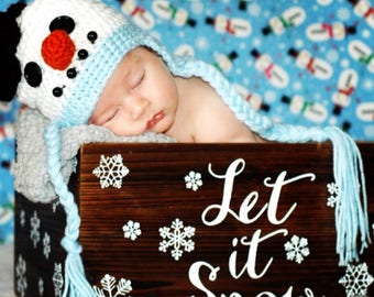 Snowman hat - baby snowman hat - baby Christmas hat - snowman - Christmas hat - child snowman hat - adult snowman hat - holiday hat