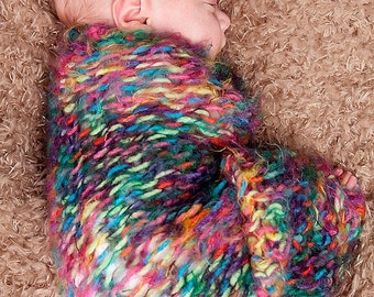 Newborn baby cocoon multi rainbow color photography prop