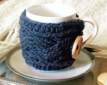 Braided coffee cup cozy - Coffee accessories, cozy,  mug cozy, crochet cup cozy,