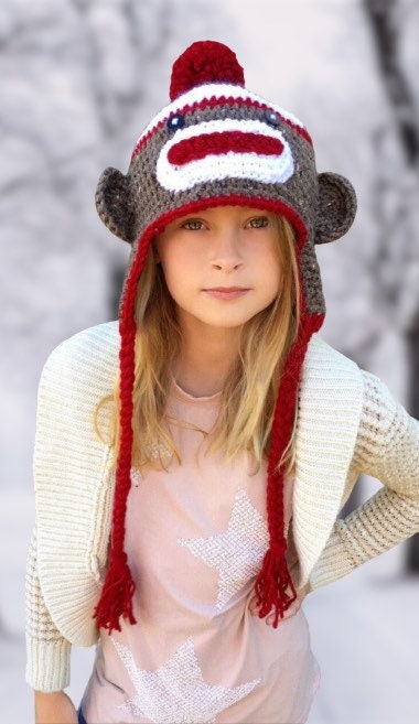 Sock Monkey Hat - Etsy