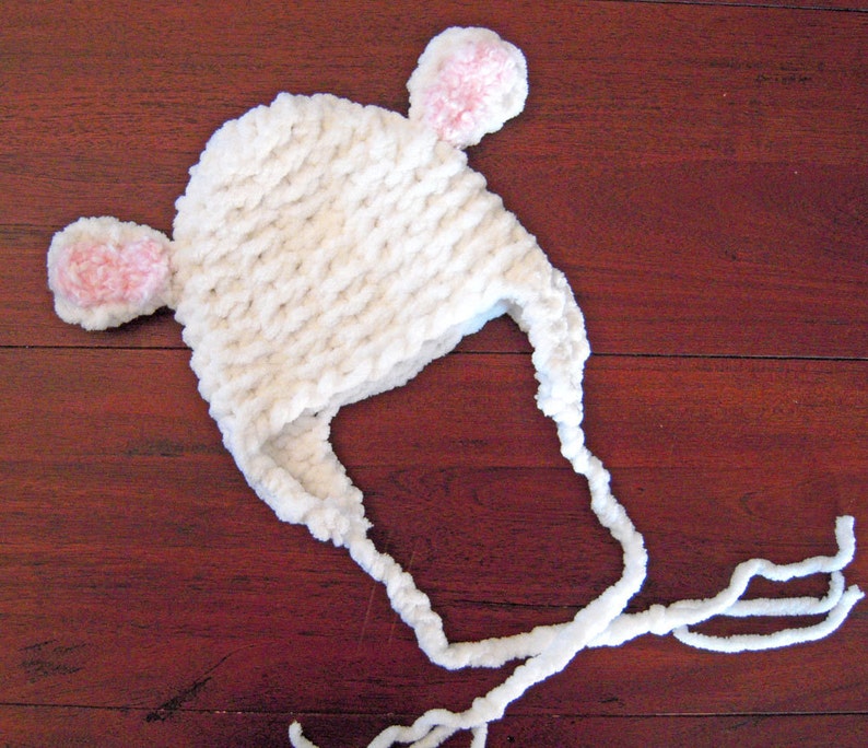 Newborn Baby Lamb Hat White Etsy