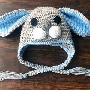 Bunny Hat Rabbit Hat Animal Hat Easter Hat Floppy Ear Bunny Hat Baby to Adult Bunny Hat Crochet Bunny Hat Ava Girl Designs image 7