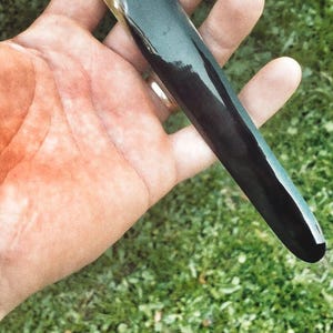 Buffalo Horn Folding Bone – Handmade Leather Working Tool with Free Initial Engraving image 3