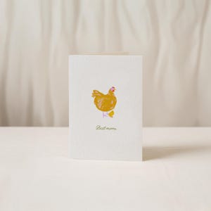 Biglietto d'auguri ecologico per la migliore mamma, biglietto per la mamma, biglietto di compleanno, pollo e bambino, festa della mamma, biglietto premium, mamma carina, atmosfera country