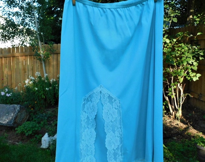 Vintage Slip60sblueturquoishalf Slipsheer Skirtlace Slipfestival