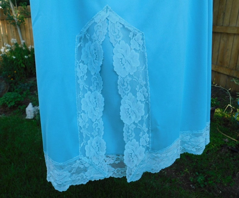 Vintage Slip60sblueturquoishalf Slipsheer Skirtlace Etsy