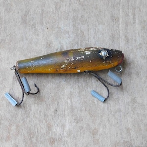 Vintage Lure-Fishing Lure-Collectible Lure-Treble Hook-fishing tackle-vintage tackle-Antique Lure-Wood Lure-Collector Lure-Wall hanger