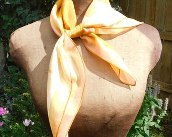 Vintage Vera Neumann 60s Scarf - Orange and White - Graphic Scarf - Oblong Rectangular Scarf - 1960s - Fashion