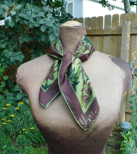 Vintage Vera Neumann 70s Scarf - Graphic Scarf - Brown and  display picture 2